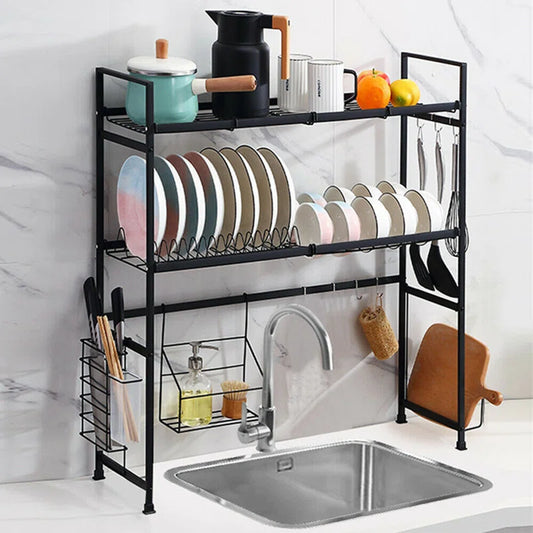 Stainless Steel Double-Layer Drain Rack Kitchen Storage Rack Sink Rack